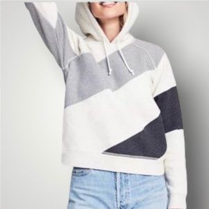 Faherty Striped Grey Ripple Pullover Cotton Hoodie